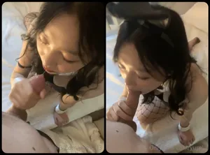 Thỏ con dam dang thích bú dương vật to