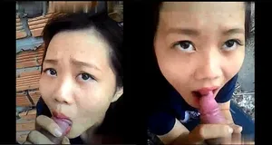 Người yêu mút cây hàng ở vườn sau nhà